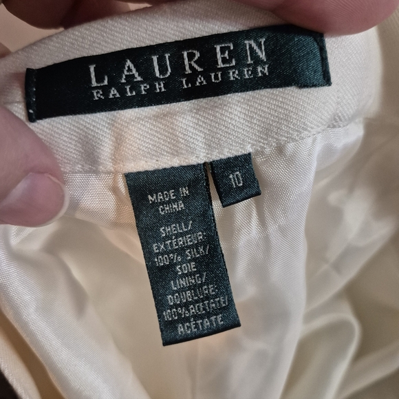 New 💯% Silk Lauren Ralph Lauren 10 Cape Grace Colonial Cream WideLeg Dress Pant - Picture 15 of 15